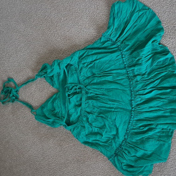 MEDIUM. HALARA HALTER TIE BACKLESS FLOWY DRESS - Picture 7 of 10